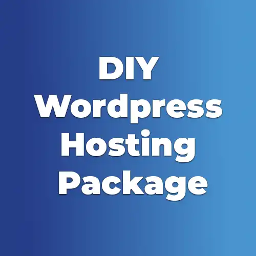 A blue gradiented image with white bold text displaying the name of the product for wordpress website